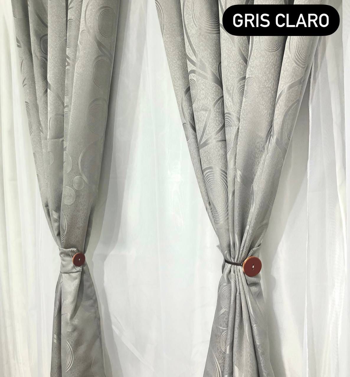 Cortina Jaquard Gris Claro De 280cm